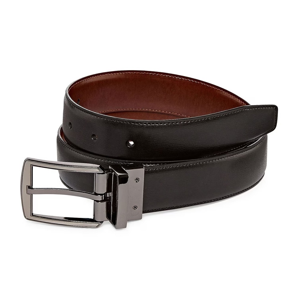 MSRP $38 Stafford Mens L Black/Brown Reversible Belt